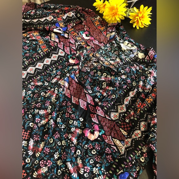 Bohemian Floral Print Top from Jaase small cropped style 70s - Picture 2 of 9